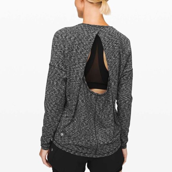 Lululemon Top Women’s 10 Get Set Spaced Out Space Dye Open Back Long Sleeve - Picture 5 of 5